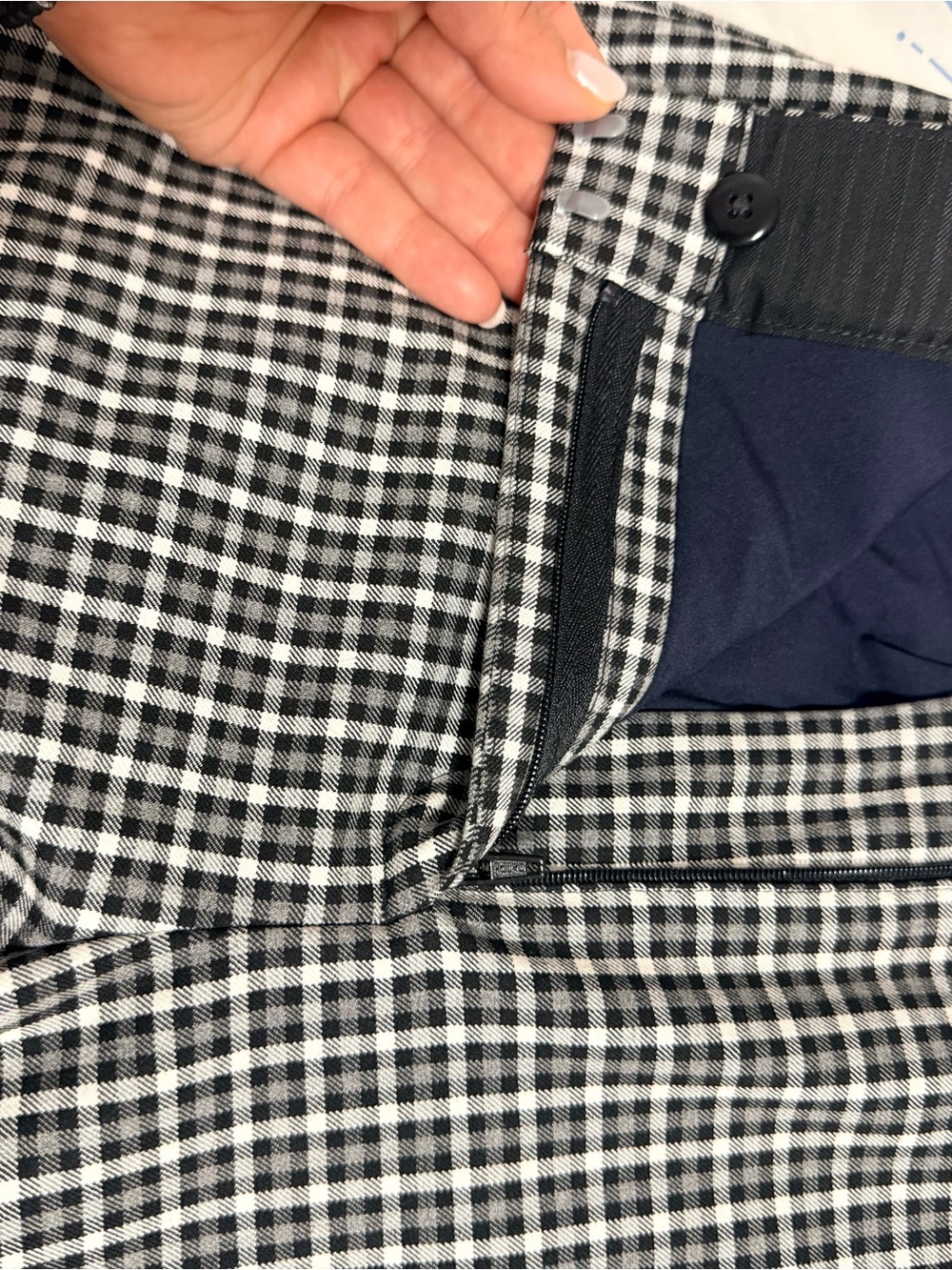 J Crew - Black & White Gingham Dress Pants